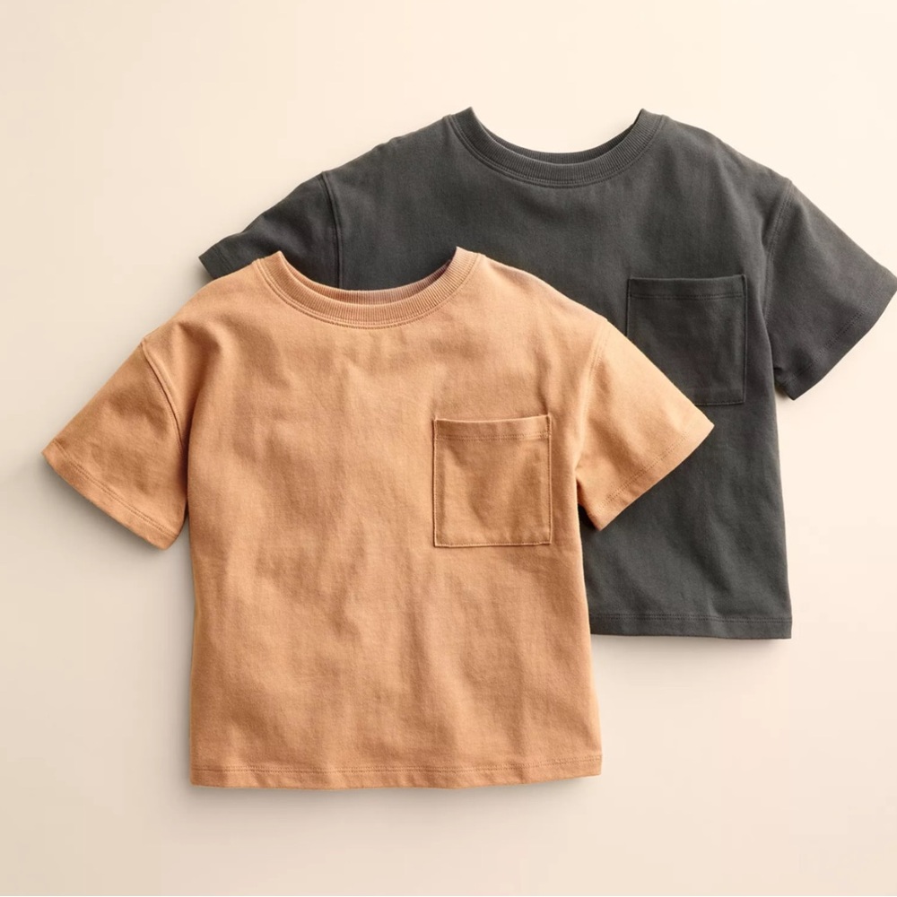 LC Lauren Conrad Tan and Gray Short Sleeve Tees, New without tags Organic Cotton